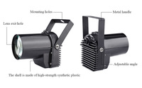 Mini projecteur de scène LED RGBW DMX512 IP20 avec CRI Ra80, effet boule miroir, spot orientable, intensité variable, durée de vie de 50 000 heures