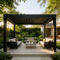 Pergola motorisée rétractable de luxe sur mesure en aluminium thermolaqué 3x4 4x5m avec LED pour terrasses de villas modernes et jardins