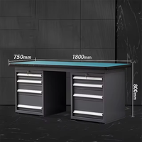 Armoire à outils d'atelier industrielle avec tiroirs, armoire de rangement pour garage et atelier, table de travail en acier