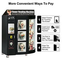 Máquina Expendedora de Ramos Florales Refrigerada y Giratoria con 16 Compartimentos, Monitoreo Remoto y Diseño Personalizado XYZ, con Lector de Tarjetas
