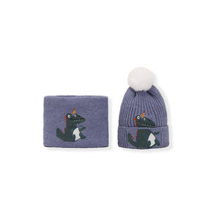 Ensemble de chapeaux pour enfants, 18 pièces, chapeau automne et hiver, de dinosaure licorne tricoté, écharpe design de dessin animé, laine chaude, collection 2021 - Product Image 6