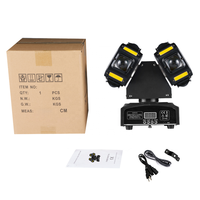 Éclairage Nouveau modèle Éblouissant faisceau laser LED RGBW 8X12W Stroboscope Gecko Double tête mobile DMX512 Rotation infinie Lumières DJ