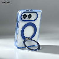 VAWI B552 Vente en gros Étui de téléphone pliable magnétique transparent anti-jaunissement pour iPhone Duo 360 °   Étui de protection rotatif