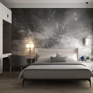회색 톤 벽 벽화 홈 장식 독특한 벽지 홈