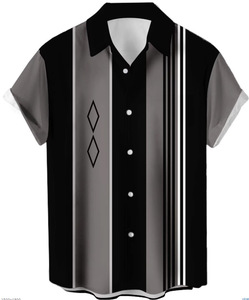 Áo sơ mi mùa hè Hawaii bán buôn tay ngắn cho nam, thiết kế riêng, chống xù, sọc, kiểu dáng thông thường, lịch sự, áo sơ mi nam - Product Image 2