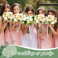 Lot de 24 têtes de pivoines artificielles en tissu de soie, blanc et champagne, pour la vente en gros