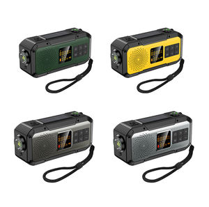휴대용 안전 전원 발전기 태양열 방수 IPX6 2000mAh <span class=keywords><strong>FM</strong></span>/AM/DAB/무선 핸드 크랭크 손전등 비상 SOS 라디오 5W - Product Image 1