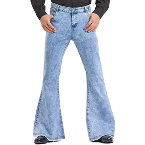 Super Flare Denim Jeans-Vintage Style Mid Waist Regular Fit Eco-Friendly Lightweight Medium Wash - Product Image 1