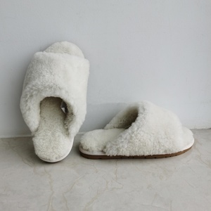 New Luxury Natural Sheepskin Fur <strong>Slippers</strong> for <strong>Women</strong> Real Fluffy Australian Sheep Fur Slides Plush Cozy <strong>Wool</strong> Flip Flops - Product Image 6