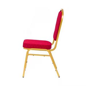 Chaise de conférence empilable moderne avec pieds en fer et tissu confortable pour banquets d'hôtel - Product Image 3
