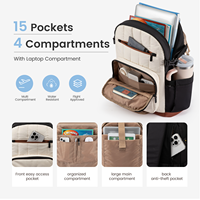LOVEVOOK OEM/ODM Sac à dos pour ordinateur portable pour femmes avec pochette pour tasse de grande capacité, sac d'école léger pour ordinateur de 15.6 pouces