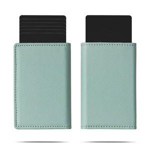 Dropshipping <b>Men</b> Minimalist <b>RFID</b> Protection Smart <b>Wallet</b> Deri Cuzdan Leather Automatic Pop up Cardholder With Magnetic Closure - Product Image 2