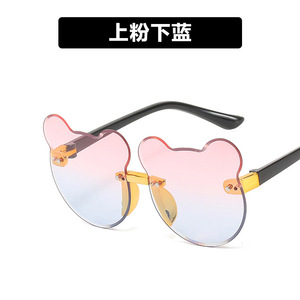 Lunettes de soleil pour enfants, sans monture, dégradées, UV400, design oreilles d'ours de dessin animé, pour la protection solaire, unisexe, enfants 2024 - Product Image 1