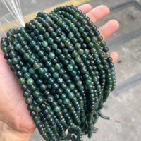 MIENTER perles de pierre naturelle bijoux pierres d'agate verte perles rondes pour Bracelets boucles d'oreilles fabrication