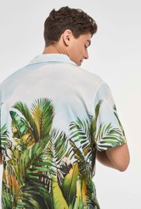 Camicia da uomo hawaiana foglia tropicale verde comoda ed elegante stile hawaiano - Product Image 4