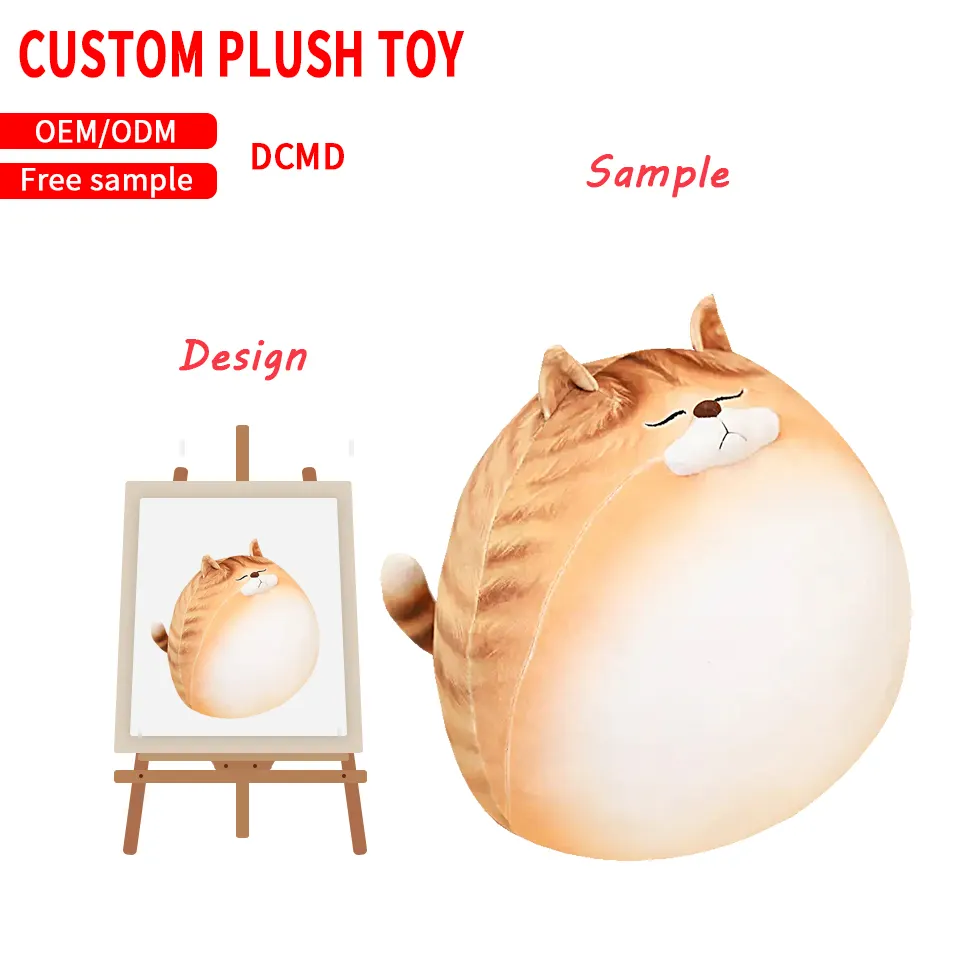 CPC Factory wholesale custom stuffed animal toys suitable for 3 years old 6 years old boys and girls sleep cat pillow