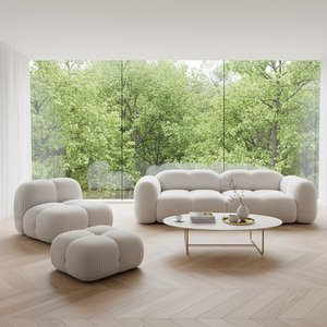 Sang Trọng Nhung Sofa Cắt Cho Phòng Khách Thoải Mái Bọt Đệm Đám Mây Thiết Kế Thanh Lịch Vải Duy Nhất Đôi Ba Ghế - Product Image 3