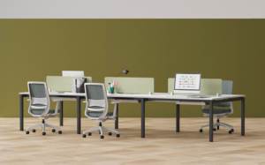 Cloison modulaire ouverte moderne personnalisée, bureau d'ordinateur stable, gestion des câbles pour poste de travail de personnel de bureau pour 6 personnes - Product Image 5