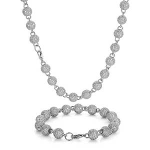 8mm Neck <b>Chain</b> for Women Gold Plated <b>Iced</b> Out <b>Chain</b> Micro Pave Cz Jewelry Round Bead Necklace - Product Image 6