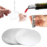 Verseur de vin en argent disques ronds d'arrêt d'alcool feuille d'aluminium vin whisky Verseur goutte d'arrêt bouteille versant