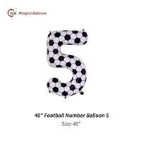 Ballon en feuille d'aluminium de 40 pouces à motif de football, chiffres 0-9, ballon en Mylar, décoration de fête d'anniversaire sur le thème du football pour garçons