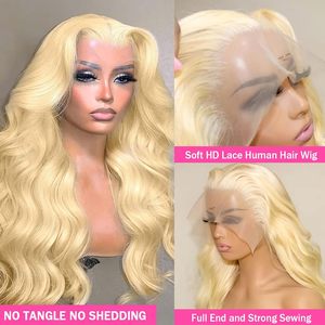 Perruque en dentelle HD, cheveux humains vierges personnalisés, perruque en dentelle frontale 613, 13x4, vague corporelle, sans colle, pré-épilée, perruques blondes pour femmes noires - Product Image 3