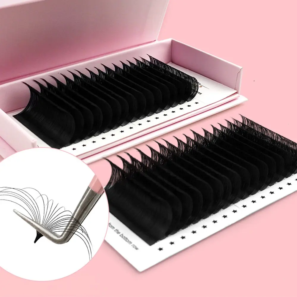 Korean PBT tweezers eyelash extension trays easy fan classic volume individual eyelash extensions