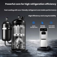 Machine à glace molle automatique en acier inoxydable, autonettoyante, compatible lait et eau, pour restaurant, pâtisserie, usage quotidien