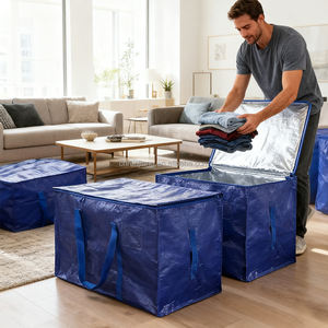PP Laminated Heavy Duty Large Moving <strong>Bags</strong> Durable PE Dustproof Folding Modern Bedding Packing Set Strong Square Custom Flexible - Product Image 6