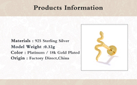 Boucles d'oreilles ROXI Ins Simple Snake en argent sterling S925, 16G, à dos plat, pour piercing de cartilage