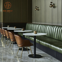 Ensemble de chaises en cuir de haute qualité Ron Group pour hôtel, sièges en banquette, table ronde en marbre pour restaurant