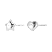 Pendientes de Plata Vintage con Diseño de Corazón, Elegantes para Mujer, Bañados en Rodio, Ideales para Fiestas, Combinables con Todo, Sencillos, Frescos y Miniatura