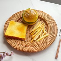Assiettes de présentation en rotin tressé faites à la main de 13 pouces, sets de table en raphia tissé pour mariage, table à manger, décoration intérieure, tapis et sous-plats – Vente en gros