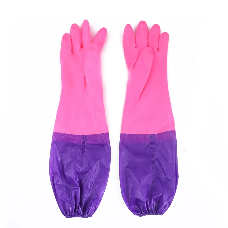 factory supply long sleeve PVC Dish Washing Gloves For Protect Hands Waterproof Durable PVC Gloves Household Glove