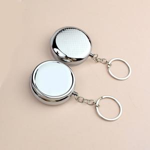 Mini Pill Box Keychain Metal <b>Travel</b> <b>Organizer</b> Mirror Storage Case Jewelry Holder Portable Key Ring Gift - Product Image 4