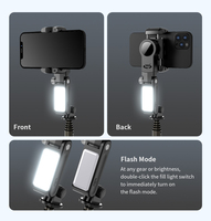 Estabilizador de cardán Rotación de 360 ° Pan Tilt Soporte para teléfono Trípode Luz de relleno Plegable Selfie Stick Estabilizadores para teléfonos inteligentes