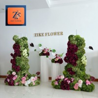 Statue d'ours romantique vert et rose à fleurs, arrangement d'ours en fleurs artificielles haut de gamme pour photomaton de mariage et décoration d'événements