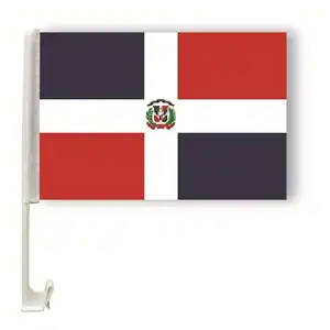 Grosir Pabrik 30*45CM bendera Dominika spanduk iklan jendela mobil LOGO kustom bendera mobil