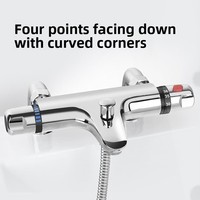 Robinet thermostatique tout cuivre à température constante pour baignoire et douche, mitigeur eau chaude et froide à régulation automatique de la température