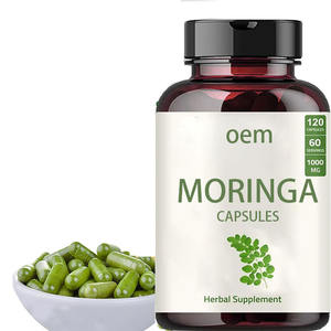 最高級オーガニックモリンガ葉粉末カプセルOEMプライベートラベルモリンガカプセル卸売販売用用量 - Product Image 1