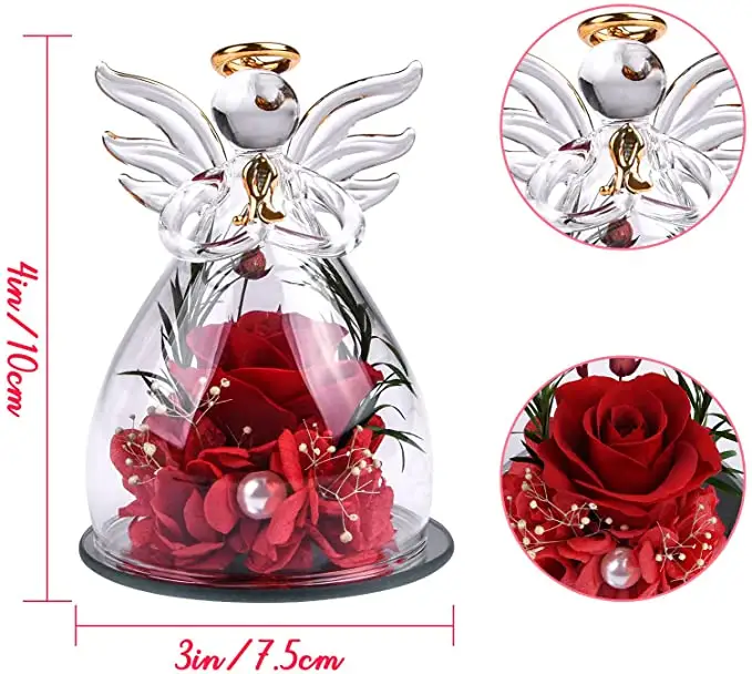 Preserved Rose 50 Colors Forever Stabilized Eternal Roses In Glass Dome For Valentines Day Gifts