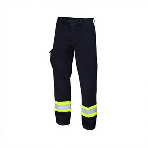 Pantalones de Trabajo Reflectantes Negros para Hombre con Bolsillos Laterales, Tela Oxford de Peso Medio, Transpirables, para Otoño - Product Image 1