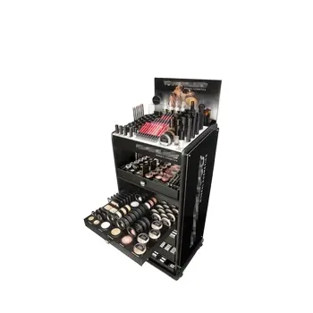 Lishi prezzo di fabbrica personalizzato moderno negozio di Makeup in legno verniciatore scaffali espositori cosmetici