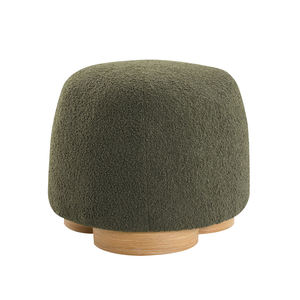 Otomana Tapizada Portátil Moderna de Tela de Lana de Cordero, Taburete Pequeño para Entrada, Sala de Estar, Dormitorio, Reposapiés - Product Image 3