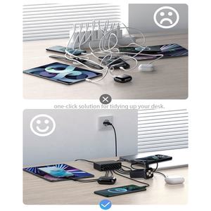 Estación de Carga Rápida HNT de 250W GaN con 8 Puertos, 4A4C, Enchufe US/UK/EU para Laptop, <span class=keywords><strong>Adaptador</strong></span> de Corriente <span class=keywords><strong>USB</strong></span> Tipo C para <span class=keywords><strong>Apple</strong></span> - Product Image 5