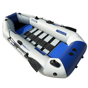 Bateaux pneumatiques <span class=keywords><strong>de</strong></span> pêche Solar Marine <span class=keywords><strong>de</strong></span> 8,5 pieds pour 3 personnes, petits bateaux à pontons portables pliables avec 2 supports pour cannes à pêche - Product Image 2