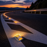 Réflecteur de signalisation routière en plastique robuste 150x150mm, grand marqueur de chaussée surélevé en ABS pour la sécurité routière sur autoroute et expressway