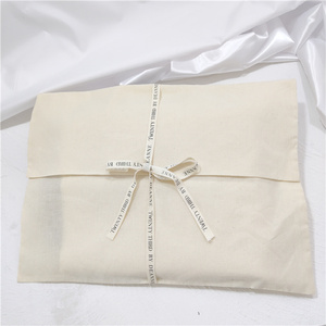 Custom Logo Screen Printed Cotton Canvas <b>Envelope</b> Pouch Shoe Handbag Dust Bag Clothing Packing Cotton Flap Bag - Product Image 4