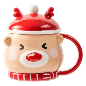 Caneca esmalte fofa de novo design, presente de natal, chá, leite, natal, férias, canecas soltas