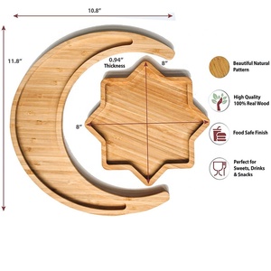 Bandeja de madera para dulces, bebidas y aperitivos, <span class=keywords><strong>luna</strong></span> creciente y Estrella, 11,8 pulgadas - Product Image 5